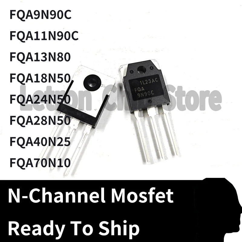 5PCS FQA9N90C/11N90C/13N80/18N50/24N50/28N50/40N25/70N10 TO-3P หลอด MOSFET ใหม่