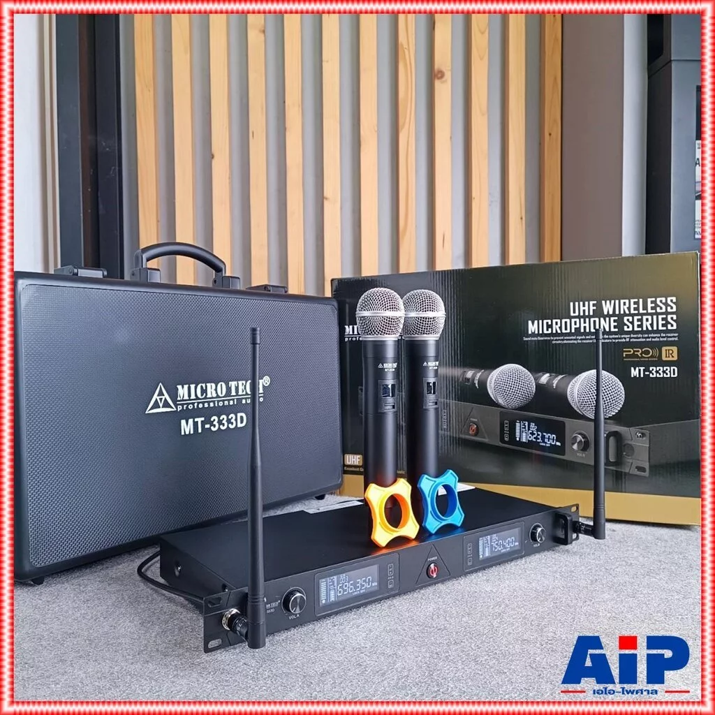 รุ่นกล่องพลาสติก MICROTECH MT-333D ไมค์ลอยมือถือคู่UHF ไมค์โครโฟน ไมค์ลอย คลื่นความถี่ถูกต้องตาม กสทช MT 333 D MT 333...