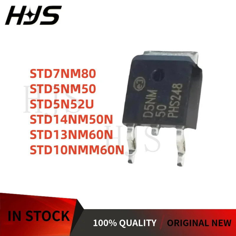 5PCS STD5NM50 STD13NM60N STD14NM50N STD10NM60N STD5N52U STD7NM80 MOSFET TUBE TO-252 Field Effect ทรา