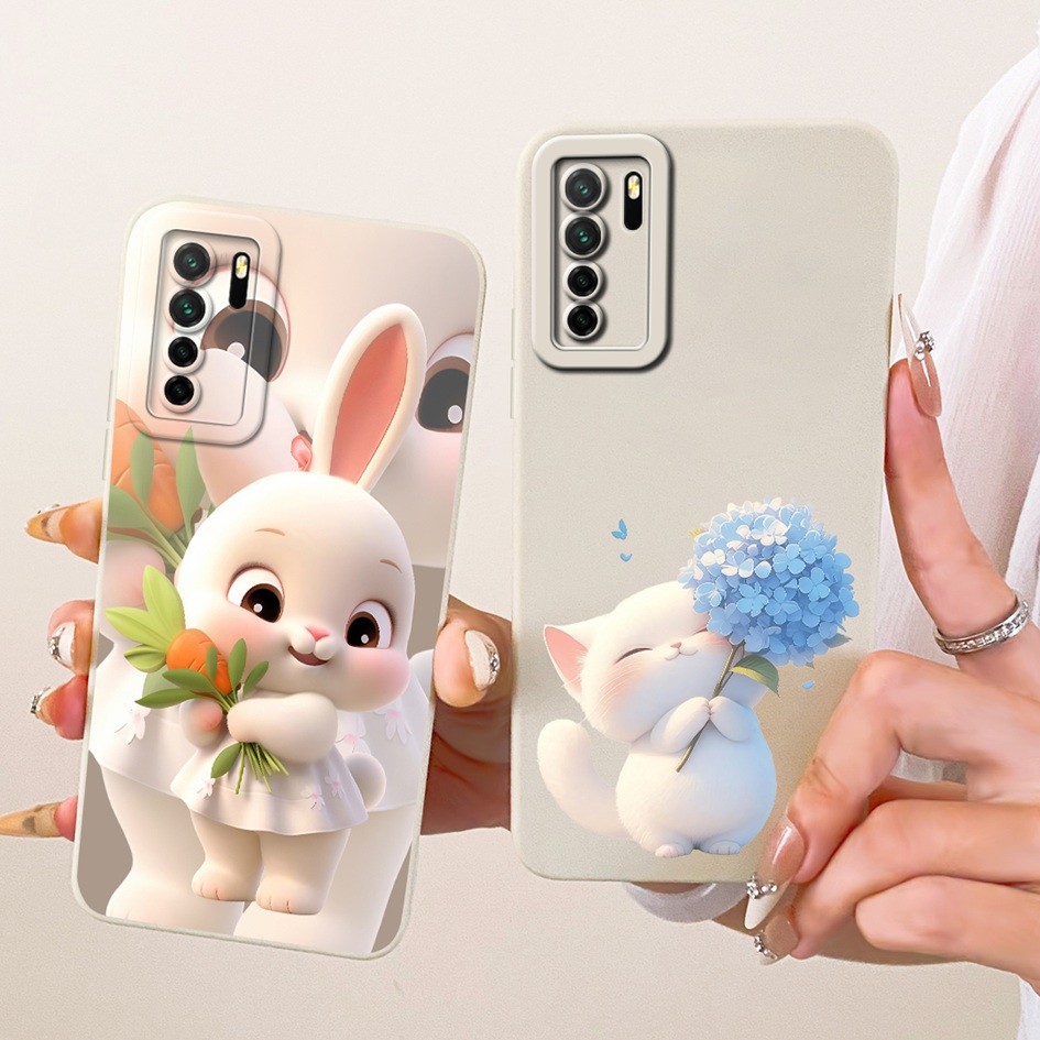 สําหรับ Huawei P40 Lite 5G ปลอก CDY-NX9A น่ารักการ์ตูนแมวซิลิโคนอ่อนนุ่มฝาครอบป้องกันสําหรับ Huawei 