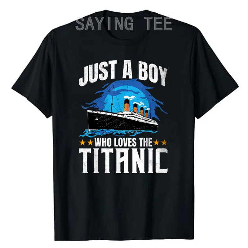 ผู้ชายที่รักเสื้อยืด RMS Titanic แฟชั่นเด็กชาย ของขวัญวันเกิดเรือสำราญ