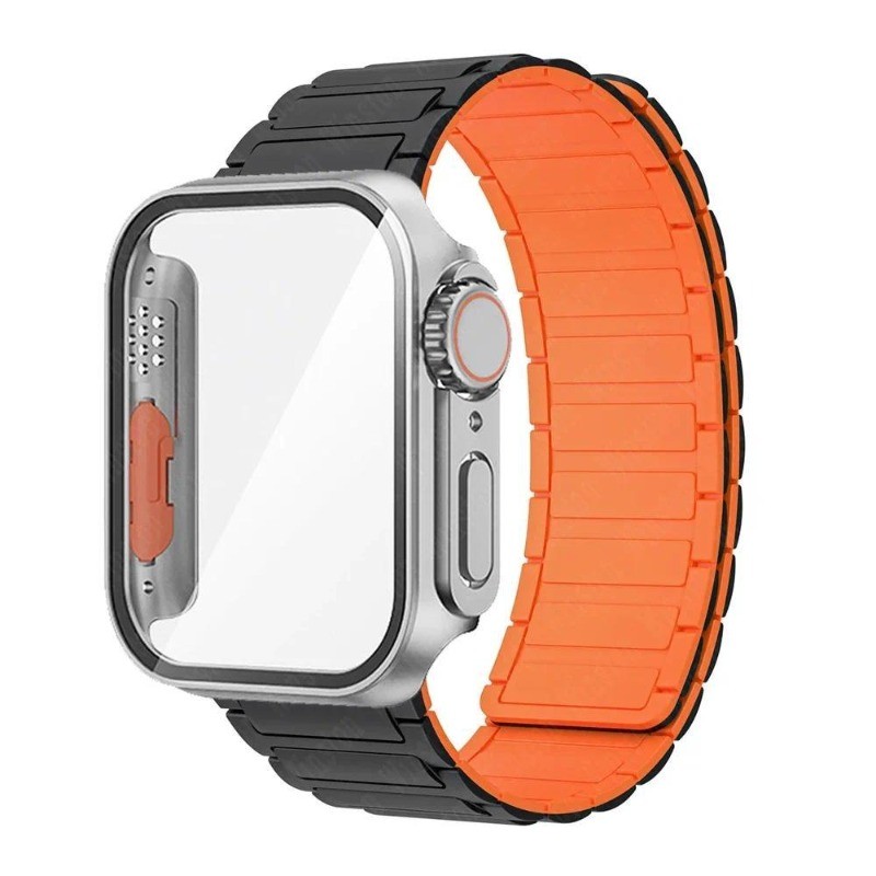 อัพเกรด Ultra Case+ สายซิลิโคนแม่เหล็กสําหรับ Apple Watch Series 11 46 มม.42 มม.45 มม.44 มม.41 มม.40 มม.Series 10 9 8 7 6 5 SE2 SE3 4 3 - รูปที่ 7