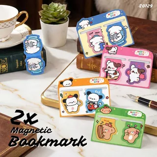 S0129 แพ็ค 2ชิ้น ที่คั่นหนังสือ แม่เหล็ก ลายน่ารัก คลิปแม่เหล็ก คั่นหนังสือ Magnetic Bookmark