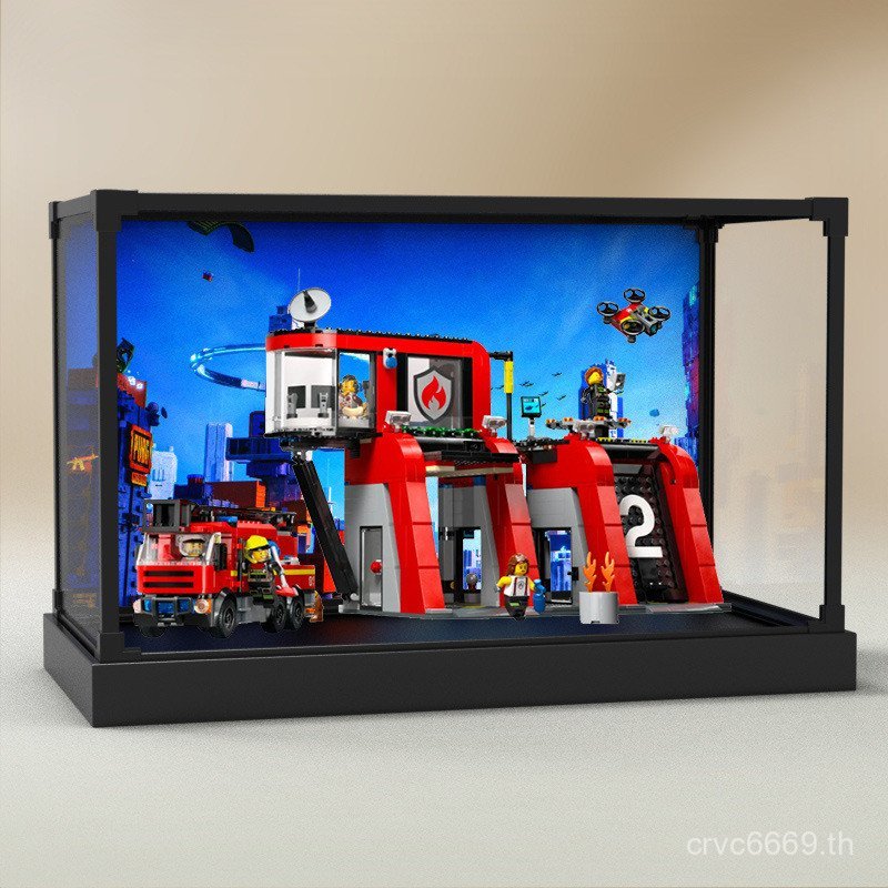 กรอบชุดอาคารบล็อกเมืองกล่องเก็บคริลิคสูงรุ่นสถานีไฟ60414เลอโลหะผสมที่ทันสมัยเหมาะสําหรับ 6ออนซ์