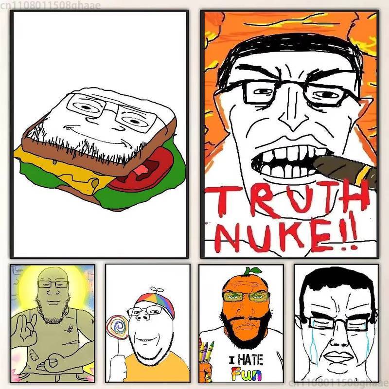 Wojak Soyjak Its Over new group โปสเตอร์ HD ตกแต่งบ้านผ้าใบภาพวาดผนังกันน้ําห้องนั่งเล่นบาร์ความงามต