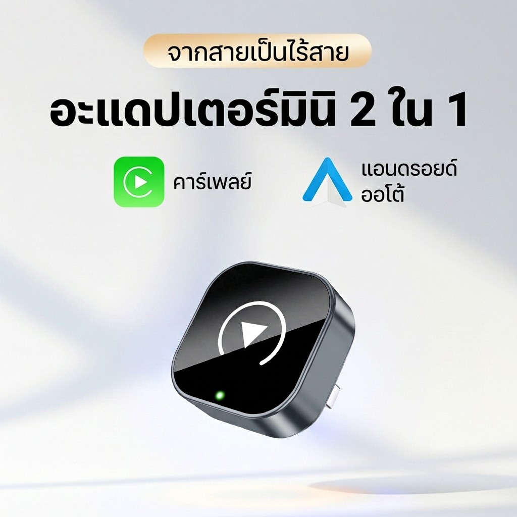 XDA 2026 2 in1 อะแดปเตอร์ CarPlay ไร้สาย Android Auto แบบมีสายกับการเชื่อมต่ออัตโนมัติไร้สาย AI กล่องสมาร์ทสําหรับรถยนต์ทุกรุ่นพร้อม CarPlay แบบมีสาย
