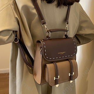 Retro FLAP กระเป๋าเป้สะพายหลังสำหรับผู้หญิง Preppy สไตล์วิทล…