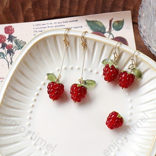 Elegant น่ารัก Raspberry Drop Dangle ต่างหูผู้หญิงทุกวันและของขวัญสวมใส่เงินสเตอร์ลิงหูเข็มผลไม้-Inspired แฟชั่นเครื่องประดับ