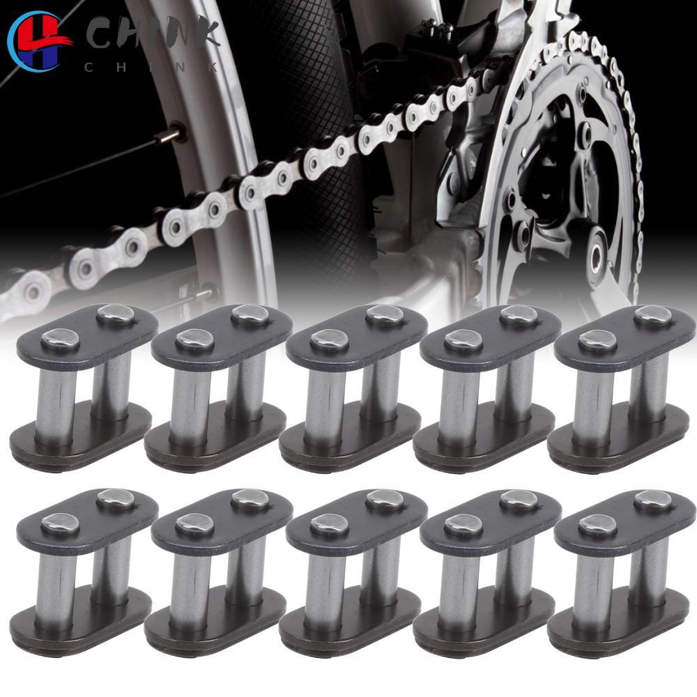 CHINK 10PCS Master Connecting Link, เหล็กน้ําหนักเบา T8F Chain Master Link, ทนทานสีเทา Chain Connect