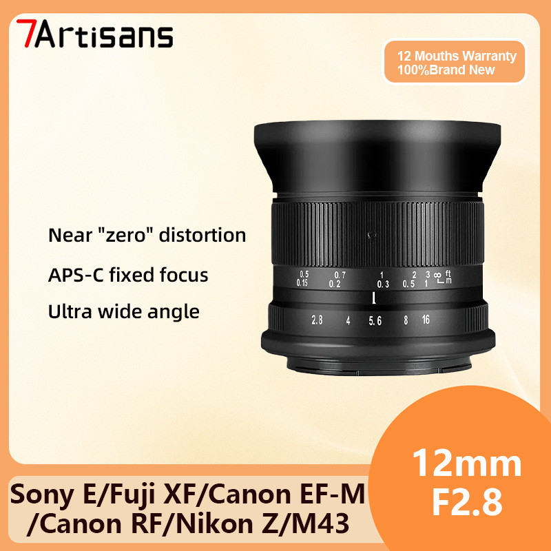 7artisans 12mm F2.8 II APS-C MF เลนส์มุมกว้างรูรับแสงขนาดใหญ่สําหรับ EOS-M /Sony E Fuji X M43 Nikon 