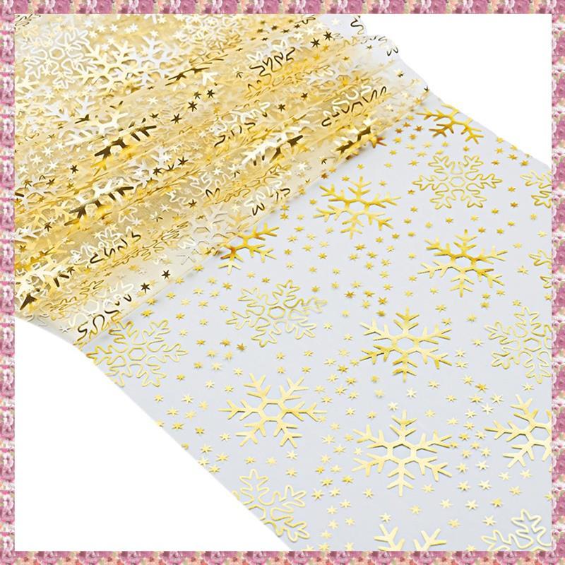 [VCR] เลื่อมกลิตเตอร์รองชนะเลิศอันดับตาราง 2 ม้วน 11 "X 108" การออกแบบเกล็ดหิมะคริสต์มาสสําหรับงานปา