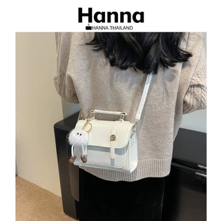 Hanna กระเป๋าสะพายคู่แฟชั่น วิทยาลัยลม วินเทจเรียบง่าย เวอร์ชันเกาหลี กระเป๋าาถือ