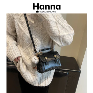 Hanna กระเป๋าสะพายคู่แฟชั่น วิทยาลัยลม วินเทจเรียบง่าย เวอร์ชันเกาหลี กระเป๋าาถือ