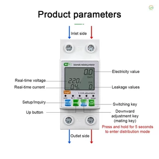 Tuya WiFi อัจฉริยะอัตโนมัติ จอแสดงผล LCD สวิทช ์ Power Meter Protections Values Settable รองรับ COD