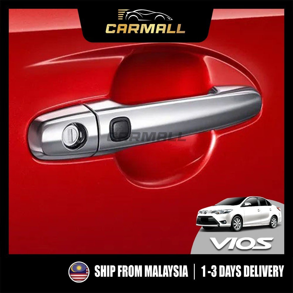 Toyota Vios (3rd Gen) มือจับประตู Carbon Chrome Protector Cover Molding 2013-2019 XP150 NCP150 3rd C