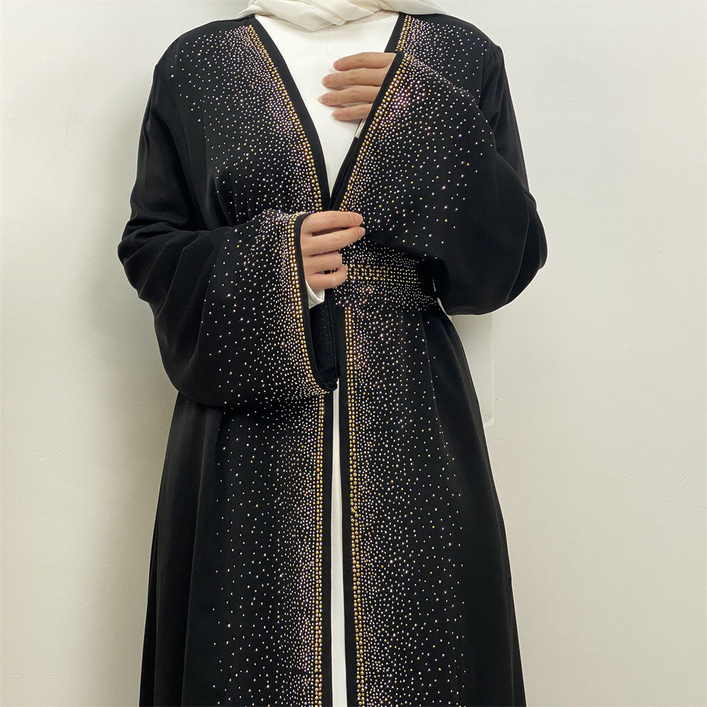 คาร์ดิแกน abaya พร้อมกระเป๋า jubah Ramadan baju raya viral robe แม็กซี่เดรสมุสลิมแฟชั่นชุดอิสลามอาหร