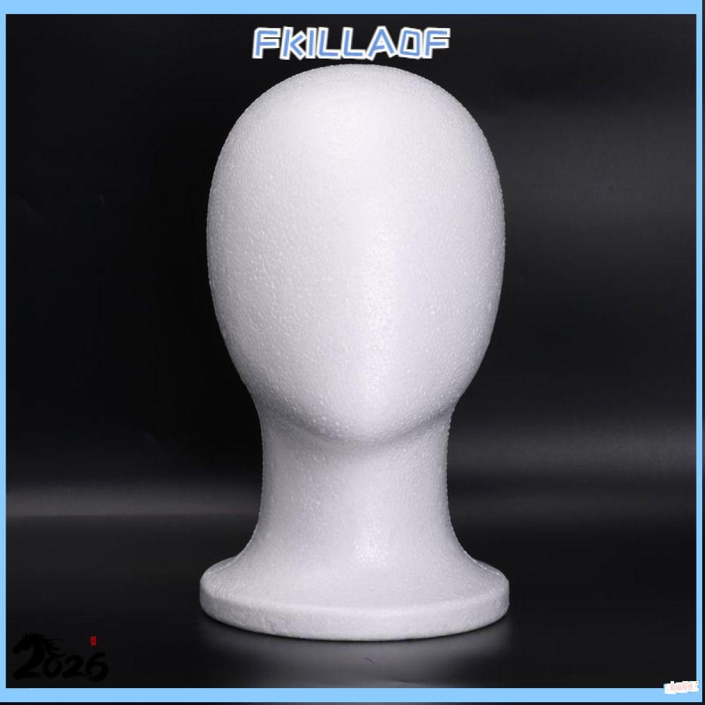FKILLA0FCR ขาตั้งวิกผม ฐานโฟมสีขาวทรงเสถียร หัวปรับได้น้ำหนักเบา