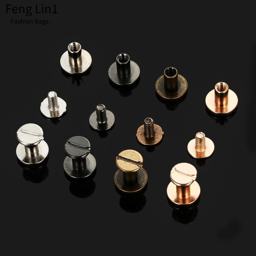 Fengling 10 pcs 5/6.5/8mm สายรัดหมุดสกรูกระเป ๋ าเดินทางหัตถกรรม Clothes/Bag/Shoes ผ ้ าปุ ่ มรอบหัวสกรู
