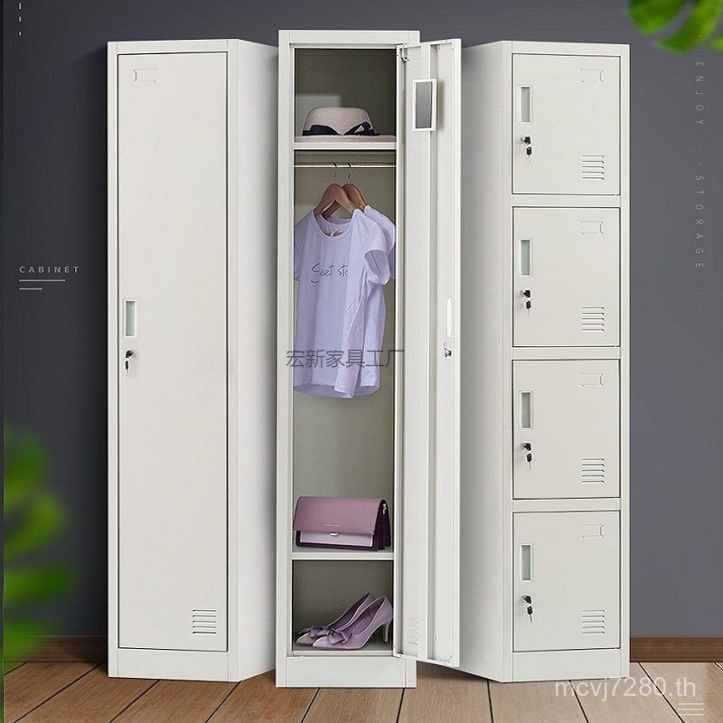 หอพักเก็บตู้ดีบุกตู้รองเท้าเหล็กช่องว่างการจัดเก็บแคบhx2 Locker Staff คู่ประตูเดียวในครัวเรือน T38K