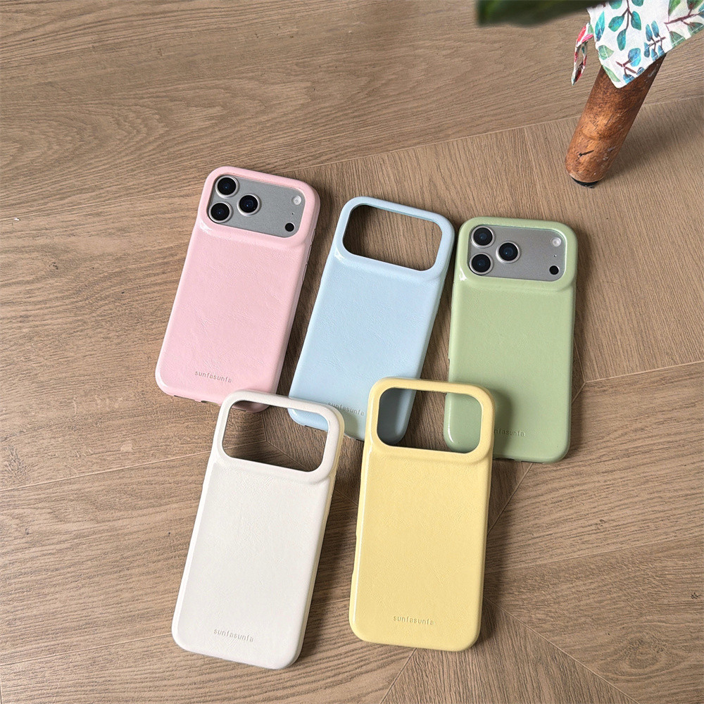 Cortisol-inspired minimalist macaron สีสําหรับ iPhone 17 Pro Max Shockning design iPhone 15 16 Pro ผู้หญิงรุ่น 13 เคลือบเงา 17 Pro drop-proof 14 เคสโทรศัพท์ 15Pro Max