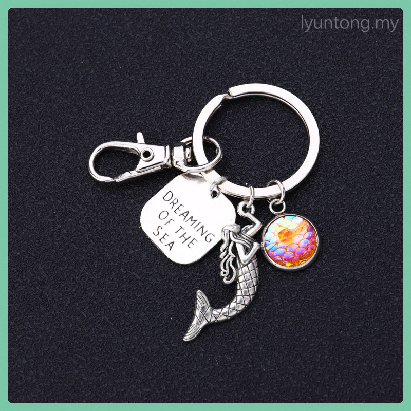 Lady Girly Tail พวงกุญแจที่สวยงามน่ารักพวงกุญแจสําหรับผู้หญิงพวงกุญแจจี้แฟชั่น lyuntong