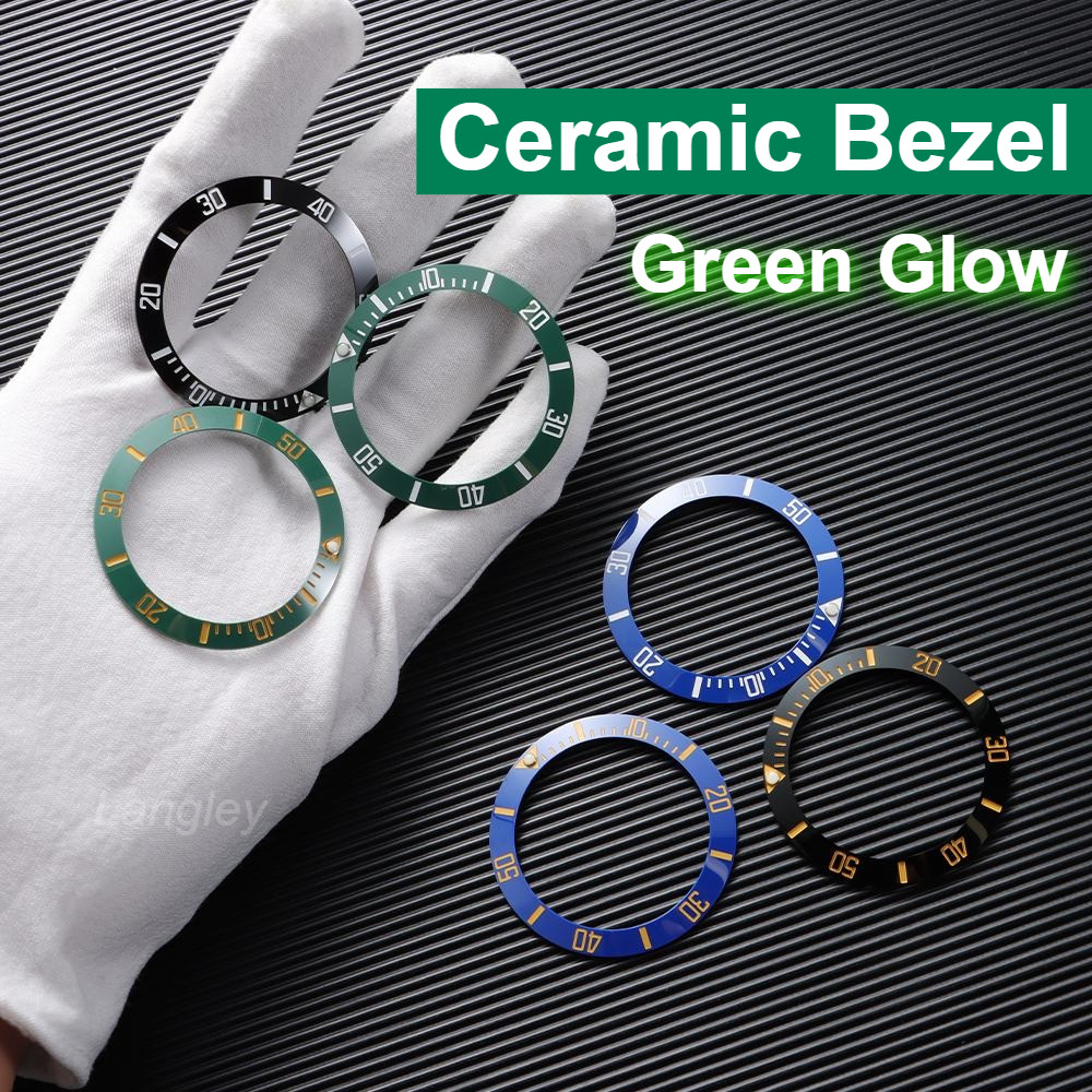 40มิลลิเมตรเซรามิก BEZEL สําหรับ Rolex Submariner สีฟ้าสีเขียวน้ํา Ghost แหวนกรณี Loop BEZEL สําหรับนาฬิกาผู้ชายอุปกรณ์เสริมนาฬิกาซ่อมเครื่องมือ