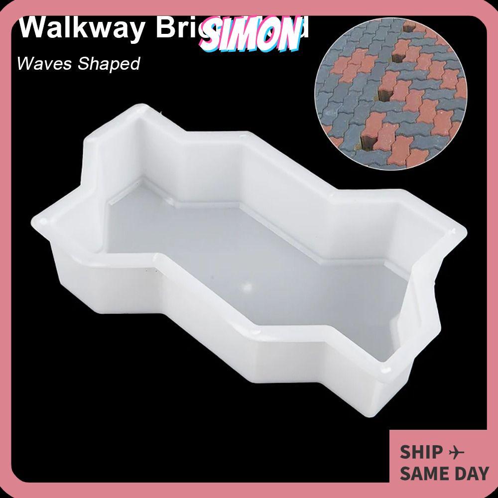 SIMON 1 ชิ้นก่ออิฐ Mould, DIY Reusable Stepping Stone Paver,ทนทานคลื่นพลาสติกรูปคอนกรีต Path Maker แม่พิมพ์สําหรับสนามหญ้า Patio Yard Garden