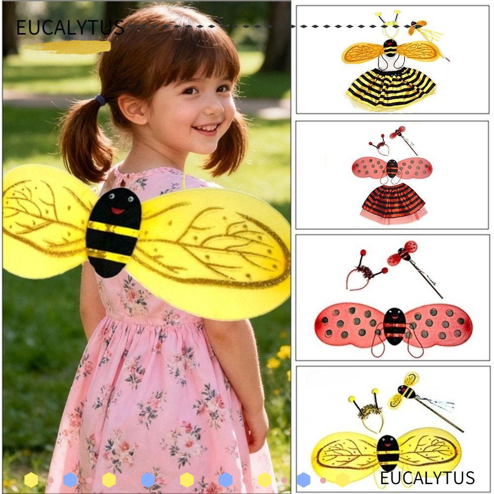 EUCALYTUSTH Fairy Wings & Ladybug Tutu Skirt - Costume Accessories for Children's Parties