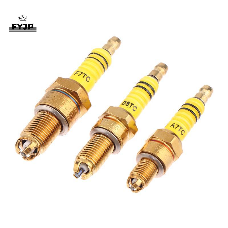 FYJP 1 ชิ้นหัวเทียน 3 Triple Electrode A7TC D8TC สําหรับ GY6 CG 50 70 110 125 150CC รถจักรยานยนต์ At