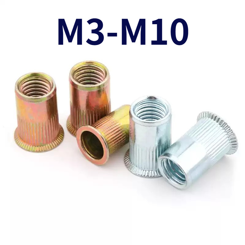 รีเวทนัท ชุบซิงค์รุ้ง/สแตนเลส 304 หัวน็อตรีเวท M3M4M5M6M8M10 [FKY-G1]