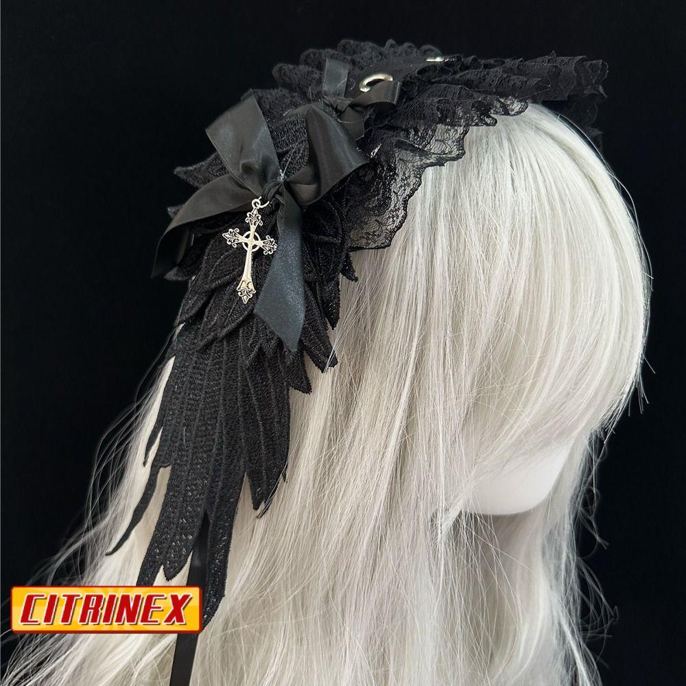CITRINEX ที่คาดผมหูแมว สไตล์ lolita และลูกไม้ สำหรับคอสเพลย์ผู้หญิง