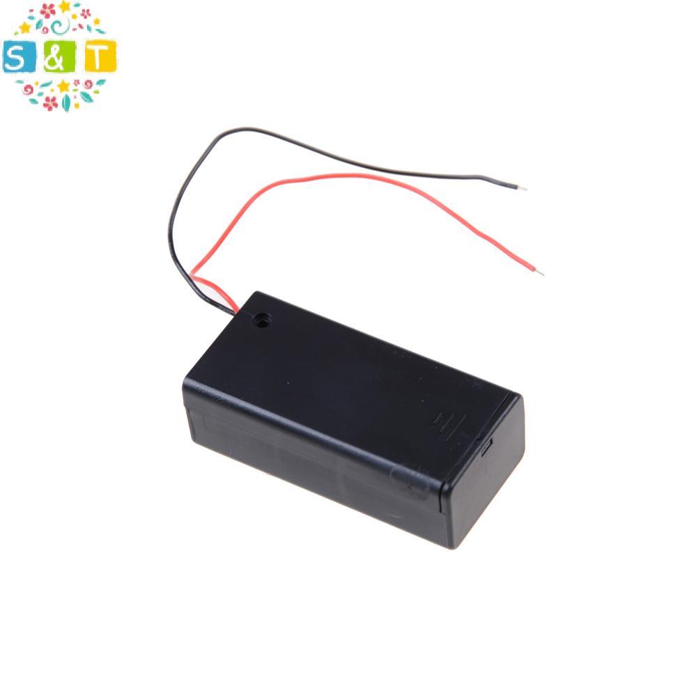 [S&T] ที่วางแบตเตอรี่ 9v 1 ชิ้นพร้อมสวิตช์เปิด/ปิด 9 โวลต์กล่อง Pa Power Toggle {th}