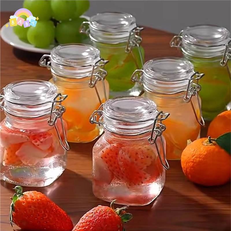 [BB-t] 50/100ml ขวดแก้วปิดผนึก Jar สําหรับห้องครัวอาหารกองผลไม้กระป๋องโปร่งใสปากใหญ่ Jam ขวดเก็บ Jar ในครัวเรือนใหม่
