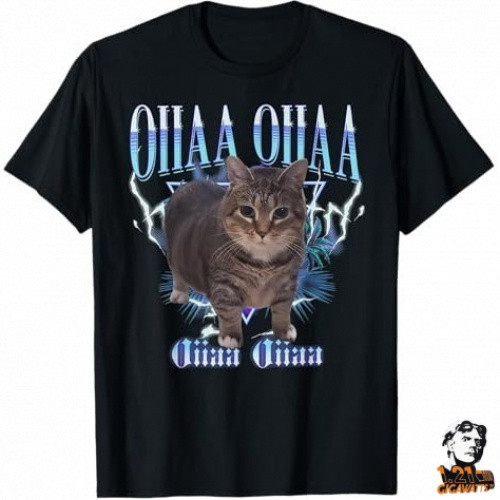 หีเสื้อยืด Cute OIIA OIIA CAT Spinning Cat Meme Funny Trendy Cat T-Shirt เสื้อยืดผ้าฝ้ายหลากสี