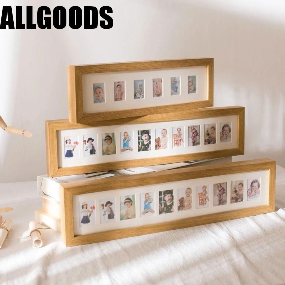 ALLGOODS กรอบรูปการเจริญเติบโตของทารก, กรอบรูปไม้ขนาดเล็ก, ตกแต่งห้อง 2 นิ้ว 6 /10 หลุมทนทานสร้างสรรค์กรอบรูปอนุสรณ์บ้าน