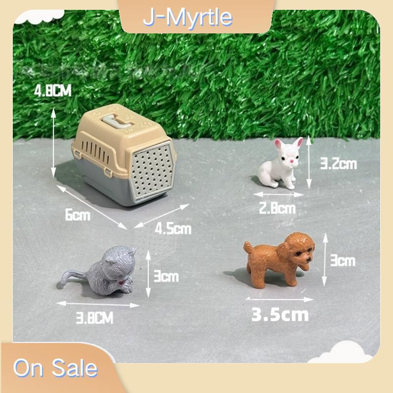J-Myrtle 2/4 ชิ้นสมจริง Mini Dog & Cat กรงประตู Miniature ตุ๊กตาสัตว์เลี้ยง House สําหรับตุ๊กตาอุปกร