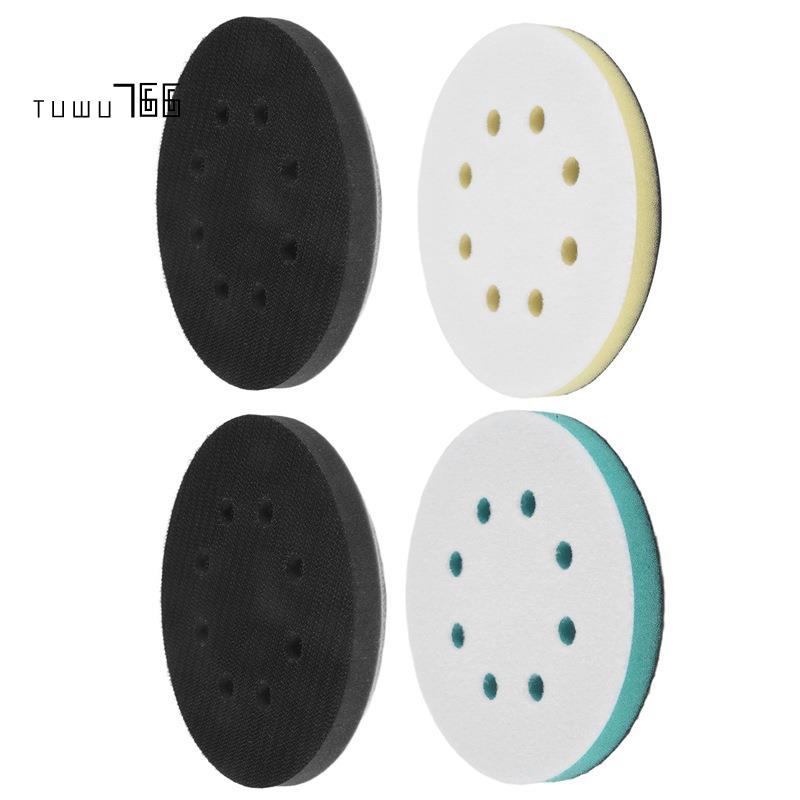 [tuwu766]แผ่นขัดโฟม 4 แพ็คสําหรับ Orbital Sander, 5 นิ้ว 8 หลุม Orbital Sander Surfprep แผ่นโฟม