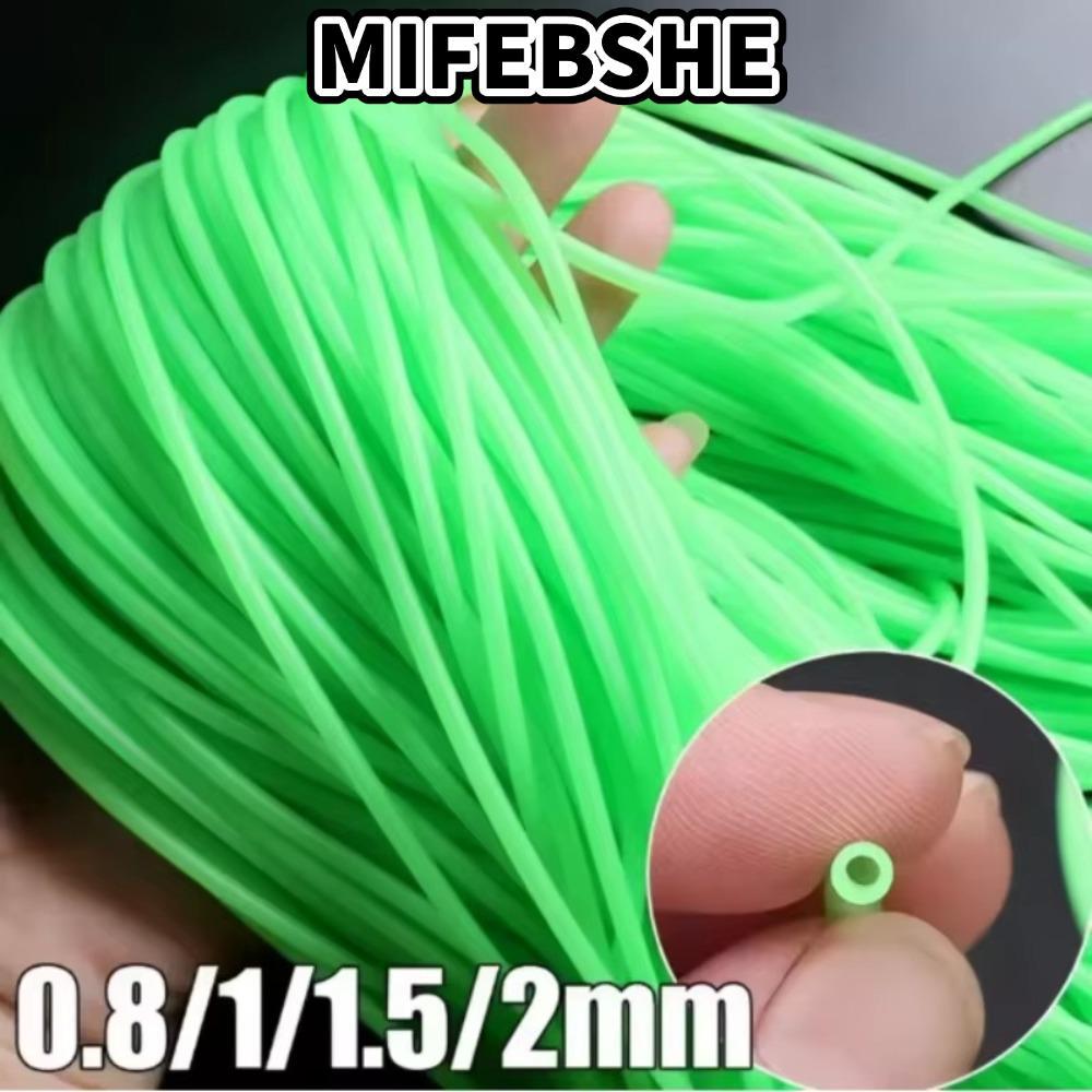 MIFEBEHE สายยางส่องสว่าง, ซิลิโคนสีเขียวตกปลา Night Luminous Tube, Hook Line Glow 0.8/1/1.5/2mm ท่อ 