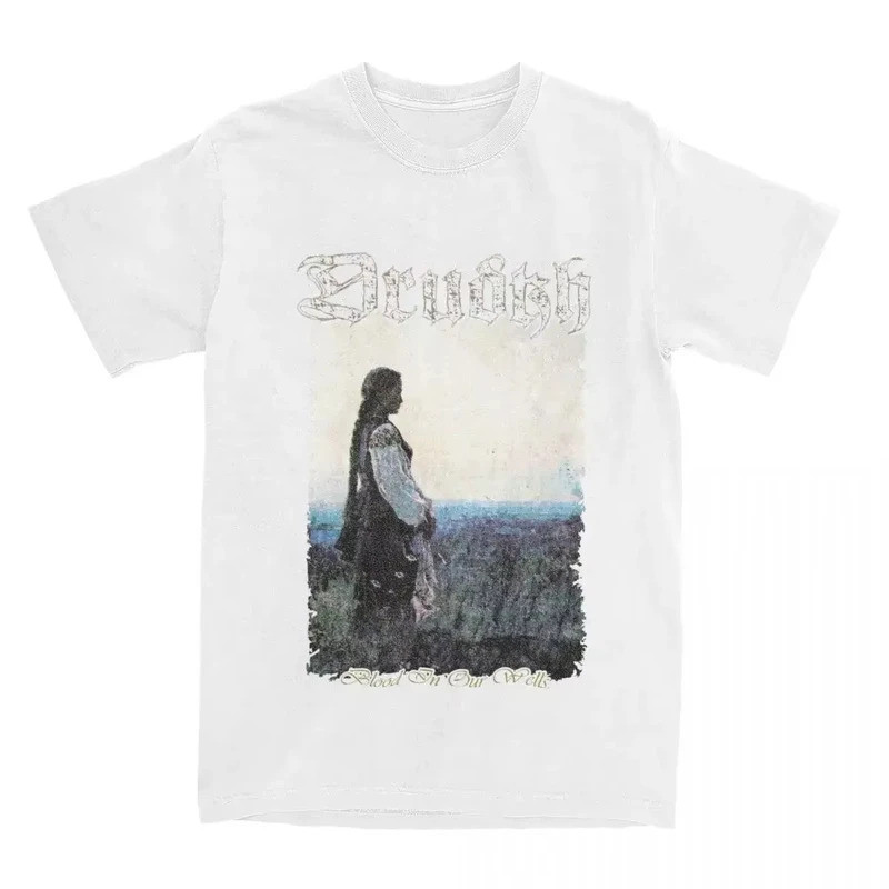 เสื้อยืดวงดนตรี Drudkh Black Metal ยอดนิยมสำหรับผู้ชายและผู้หญิง คอโอเวอร์ไซส์ สไตล์ลำลอง สตรีทแวร์ วินเทจ ฮาราจูกุ เสื้