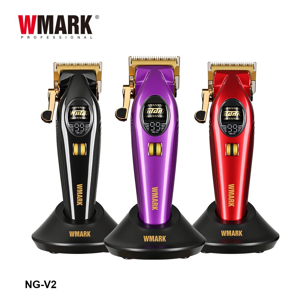 WMARK ปัตตาเลี่ยนตัดผมแบบไร้แปรงถ่านโรเตอร์ภายนอก 9000 รอบต่อนาทีและ 440C หัวใบมีด, หัวน้ํามันพร้อมสีไล่ระดับ, ออกแบบพิเศษสําหรับร้านทําผม, ผมไฟฟ้า