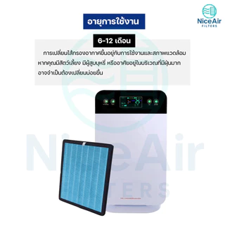 ไส้กรองอากาศ XPX home สำหรับรุ่น JD55X / JD55 กรองฝุ่น PM2.5 กลิ่น เชื้อโรค H13