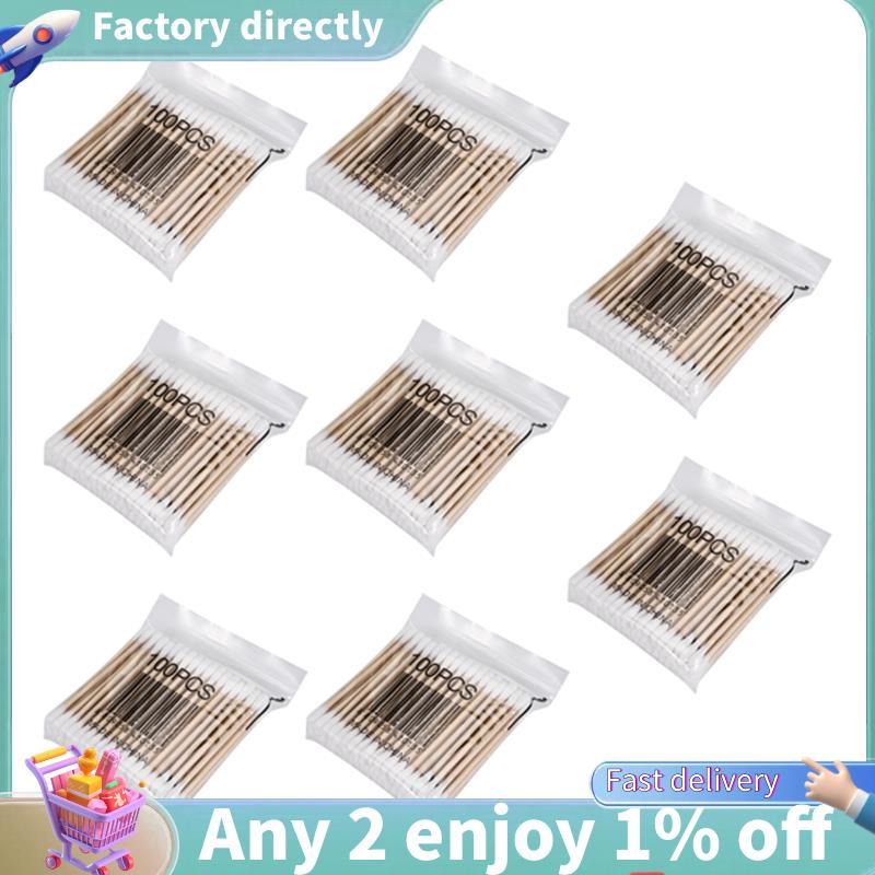 LU-800 ชิ้น/แพ็คทิ้งสําลีไม้ไผ่สําลีทําความสะอาดหูไม้ Sticks แต่งหน้าเครื่องมือสุขภาพ Tampons