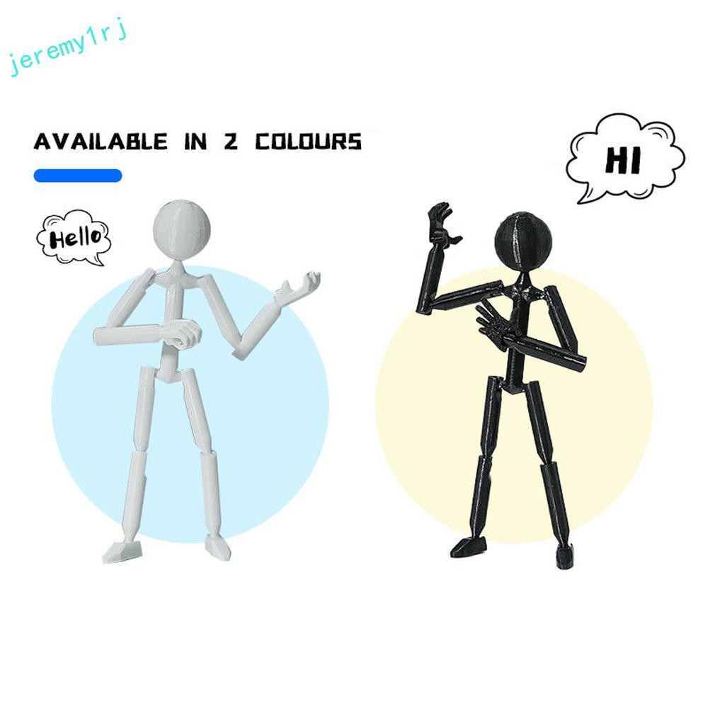 JEREMY1RJ Multi Joint Stickman Toy, Multi-Jointed Model Doll 3D พิมพ์ Mannequin, Assembly Movable กา
