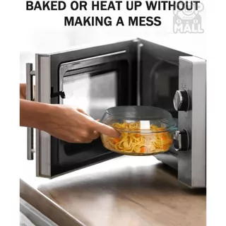 NEWALITECH2in1 2-อิน-1ชามไมโครเวฟ ชามแก้ว ชามเตาอบ ถาดแก้วอบ ชามแก้วมีฝาปิด Glass Mixing Bowls Chef Bowl Salad Bowl 2.5L