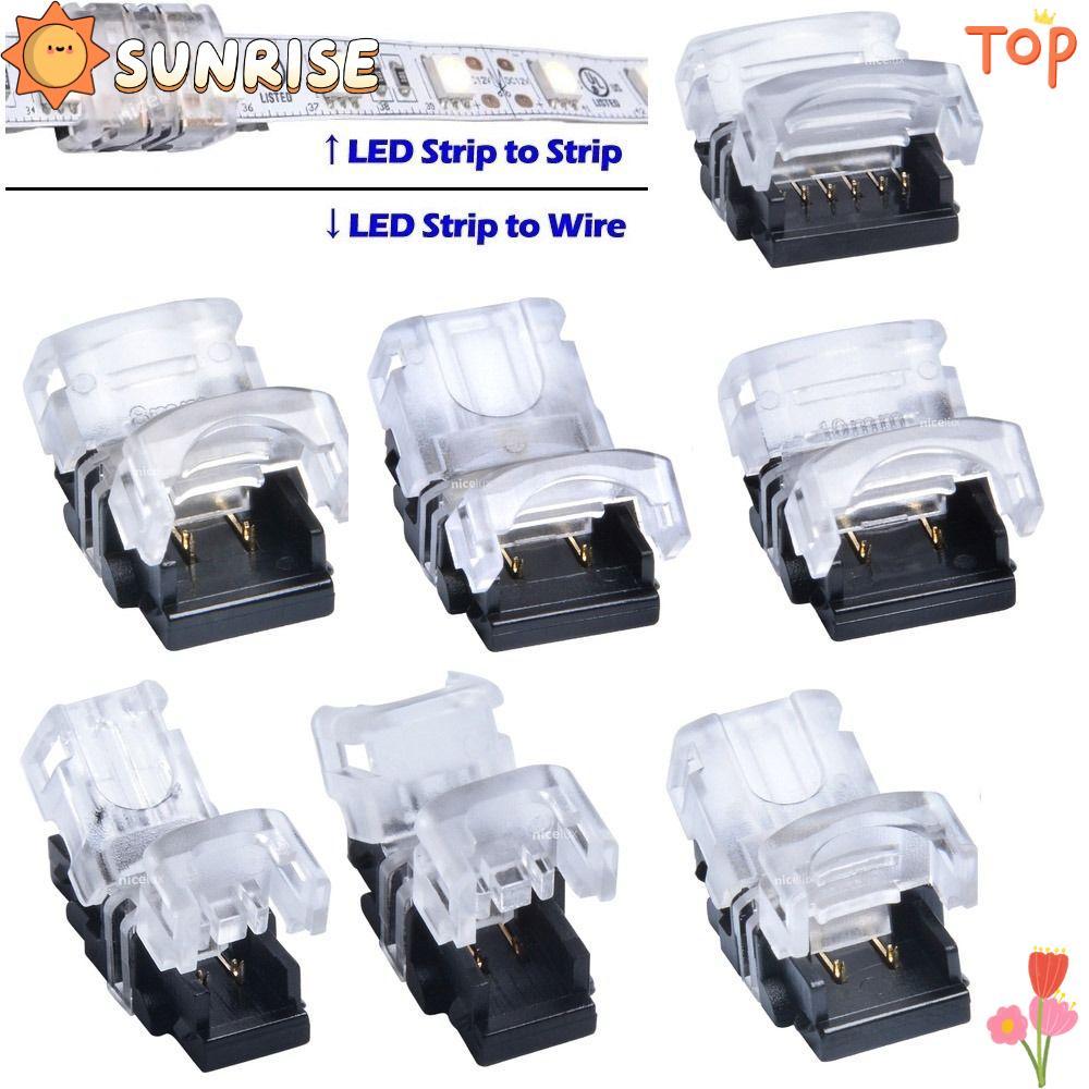 SUNRISE LED Strips Connector 4pin 5pin 6pin LED Strip ถึงสายไฟสําหรับ RGBW RGBWW 3528 Connectors