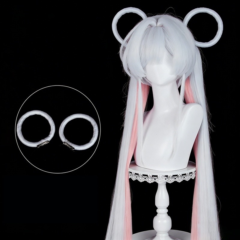 Cosplay Thick Fluffy Scalp Top Two-tone Chronospace Tsukimi Yachiyo Kaguya-hime