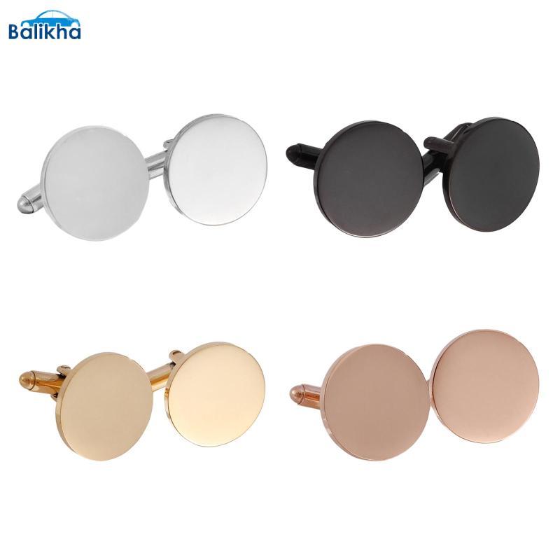 [บาลิข่า] 2x Cufflinks for Mens Tuxedo Shirt Cufflinks Tuxedo Cufflinks สแตนเลสรอบ Cuff Links สําหรั