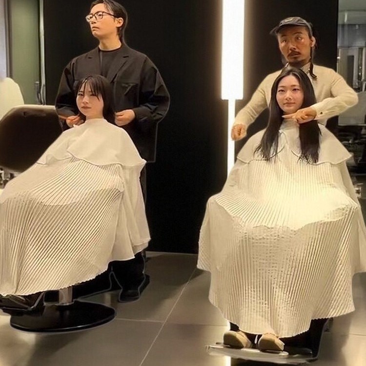2025 เวอร์ชั่นเกาหลี High Dean ผ้าตัดผมจีบสไตล์เดียวกันขนาดใหญ่พิเศษ Non-Stick Hair ผ้าตัดผมระดับไฮเอนด์ ร้านทําผม Professional [juaner]