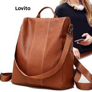 Lovito กระเป๋าเป้สะพายหลังหนังนุ่มป้องกันการโจรกรรมแบบลําลอง…