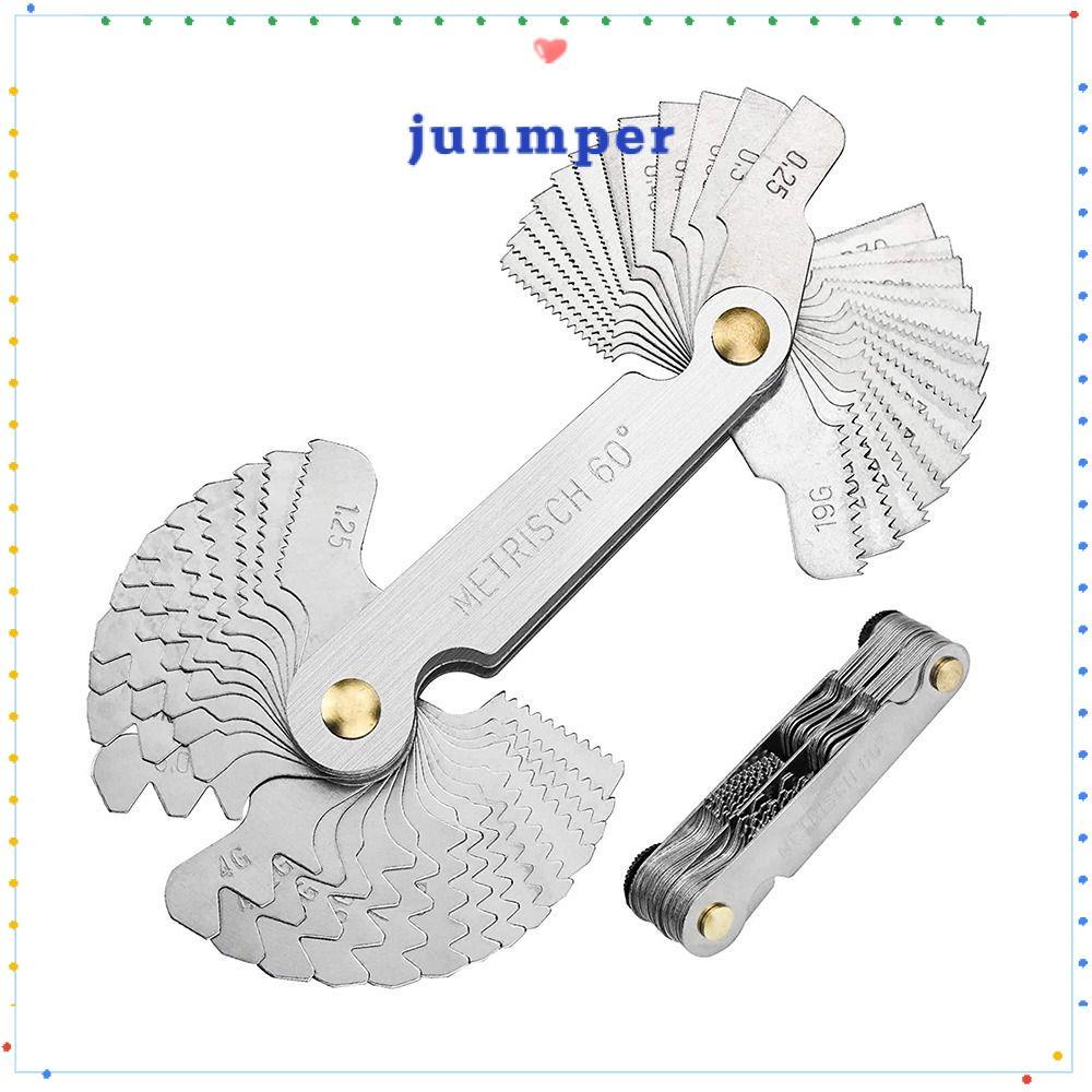 JUNMPER เกจวัดเกลียวสกรู, เกจวัดการตัดสแตนเลส 52 ชิ้น, แอพพลิเคชั่นกว้าง 55 องศาและ 60 องศาเมตริกและการวัดเกลียว Imperial การวัดอุตสาหกรรม